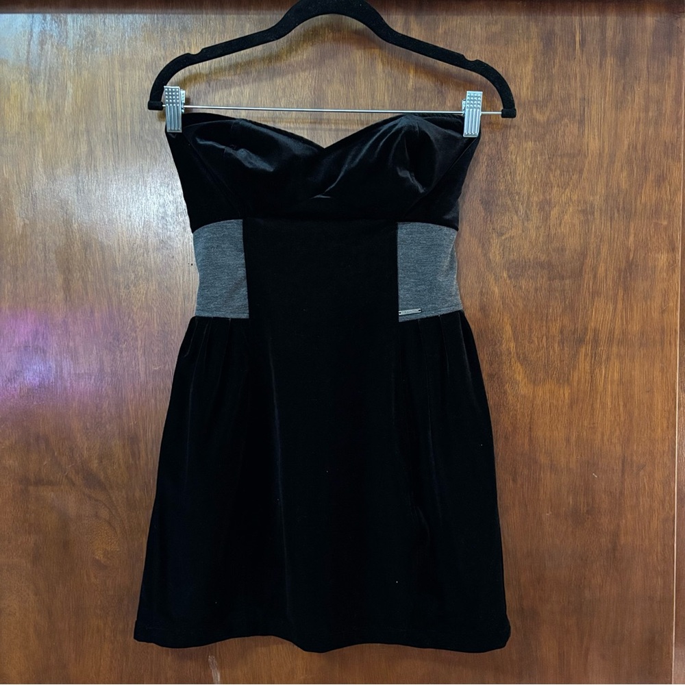 Sean Jean Black Velvet A-line dress size S